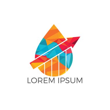 İş logo su damla vektör işareti.