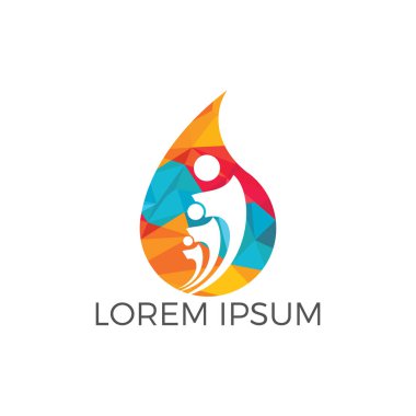 Su damla insanlar logo tasarımı. Tasarım Doğa sağlıklı ve saf su sembolü öğeleri.