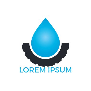 Su damlası ve lastik tasarım vektör. Oto yıkama otomotiv logo tasarımı.