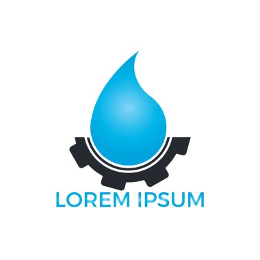 Su damlası ve lastik tasarım vektör. Oto yıkama otomotiv logo tasarımı.