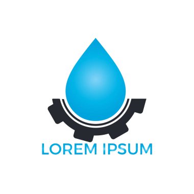 Su damlası ve lastik tasarım vektör. Oto yıkama otomotiv logo tasarımı.