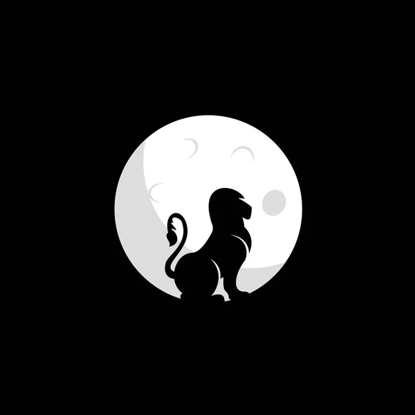 Лев Лунный Вектор Дизайна Идея Стиля Логотипа Компании — стоковый вектор
