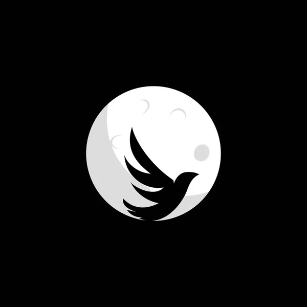 Vogel Und Mondvektordesign Idee Für Firmenstil Und Logo — Stockvektor