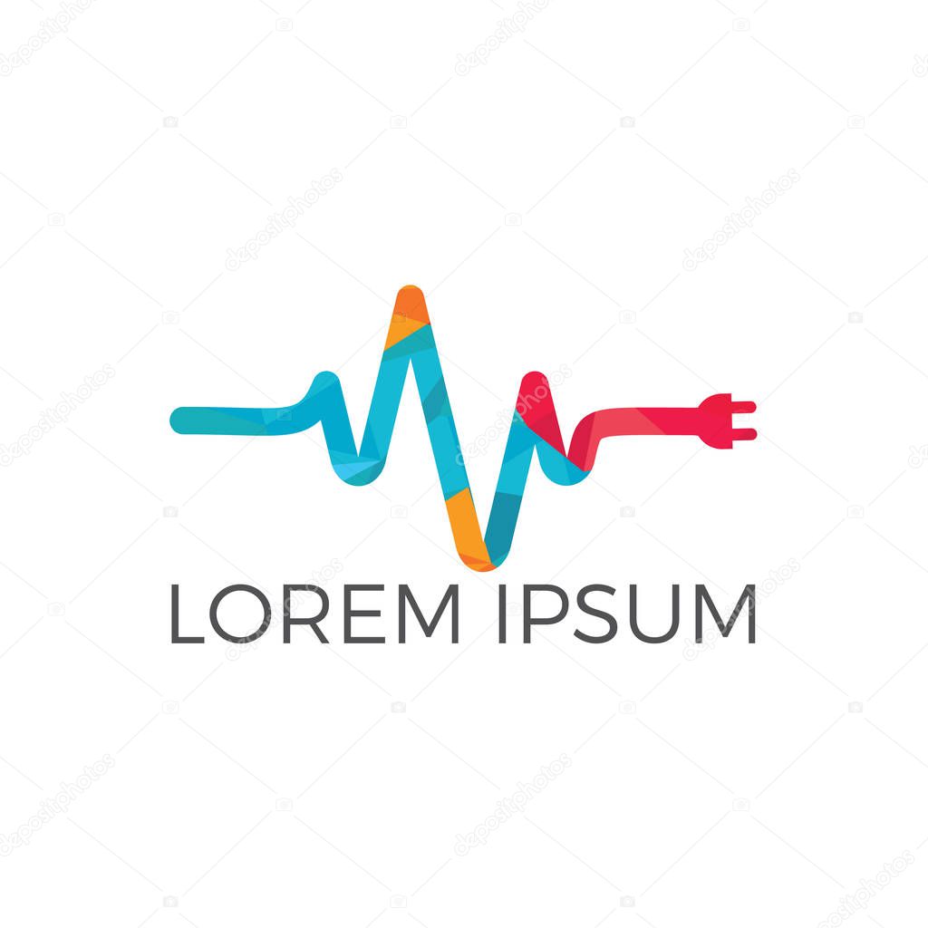 Pulse electrical logo design. Electrical logo design concept.