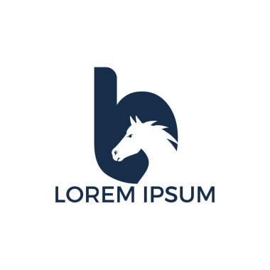 Modern at ve B harfi logo tasarımı. Yaratıcı alfabe B ve at vektör logo tasarım şablonu.