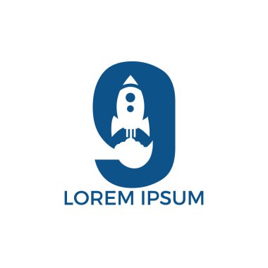 Mektup Bir Roket Logo Tasarım. Mektup Içinde roket fırlatma ile bir logo.