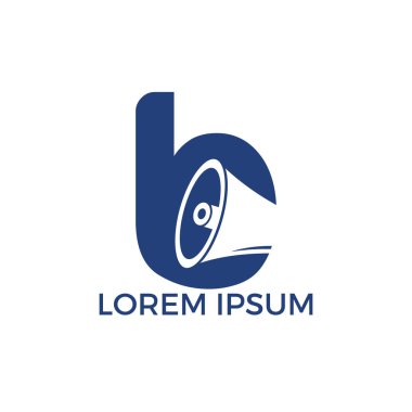 Alfabe B ve Megafon logo tasarımı. Yüksek sesle medya logo türü simgesi. Logo simgesi tasarımını konuşun.