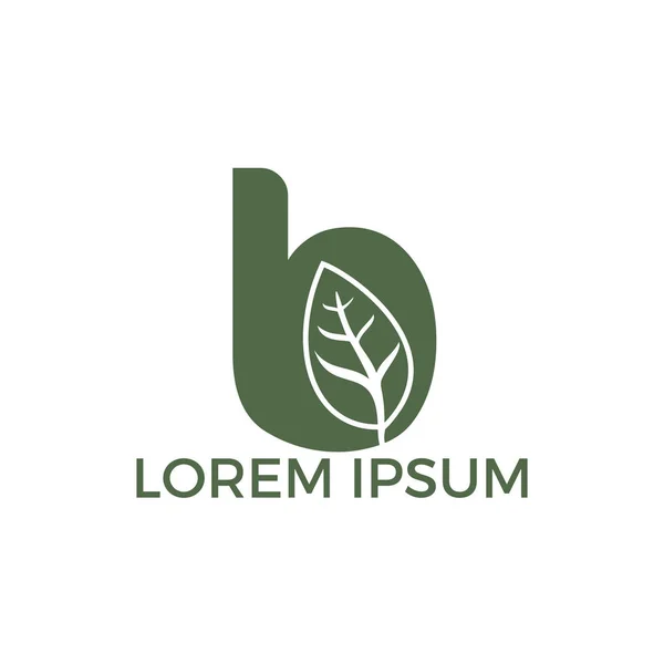 Letter Leaf Logo Template Vector Green Initial Logo Design Concept — Stock Vector