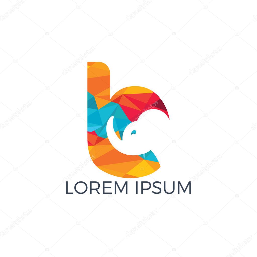 Modern Elephant B Letter Alphabet Logo Design.