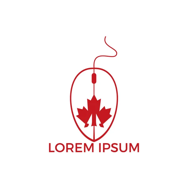 Дизайн Логотипу Курсора Кленового Листа Кленовий Лист Canada Онлайн Сервіс — стоковий вектор