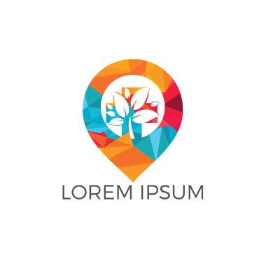 GPS bahçe vektör logosu tasarımı. GPS simgesi. Navigasyon vektör logosu. Navigasyon vektör simgesi.