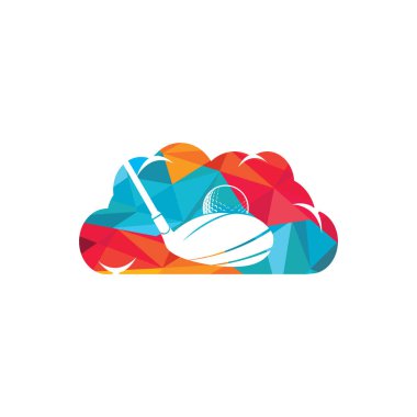 Cloud Golf vektör logo tasarımı. Golf kulübü ilham logo tasarımı.