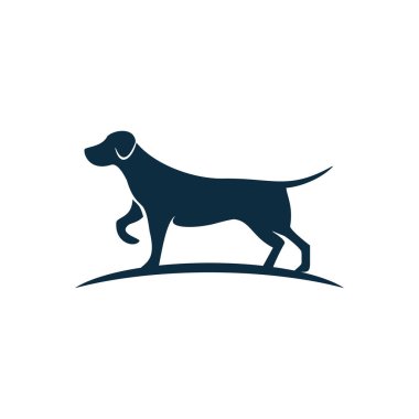 Köpek simgesi logo tasarım vektör illüstrasyon. Veteriner vektör logo tasarım şablonu.