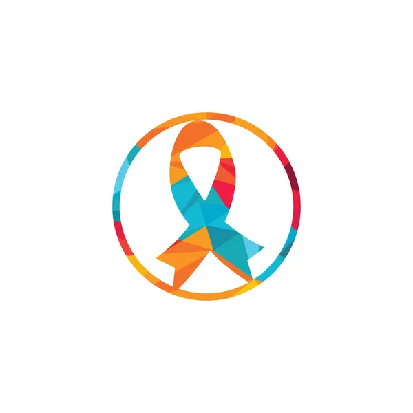 Ruban Rose Vecteur Logo Design Symbole Sensibilisation Cancer Sein Octobre — Image vectorielle