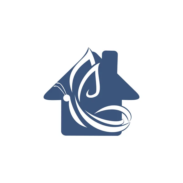 Borboleta Design Logotipo Casa Logotipo Para Cosméticos Lingerie Joalharia — Vetor de Stock