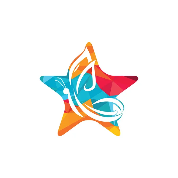 Diseño Del Logotipo Star Butterfly Vector Salón Belleza Vector Logo — Vector de stock