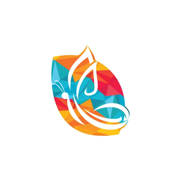 Diseño Del Logo Hoja Verde Mariposa Diseño Gráfico Moderno Logo — Vector de stock