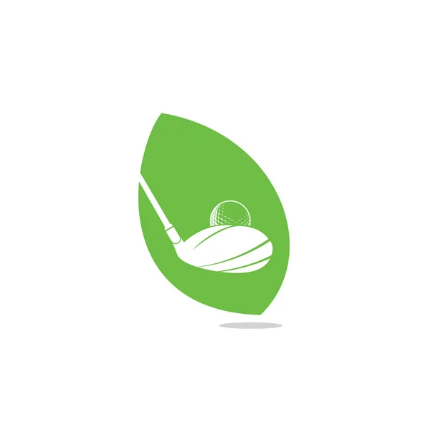 Logo Vecteur Golf Feuille Design Green Leaf Eco Golf Symbole — Image vectorielle