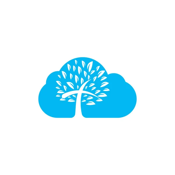 Diseño Del Logotipo Tree Church Cloud — Archivo Imágenes Vectoriales