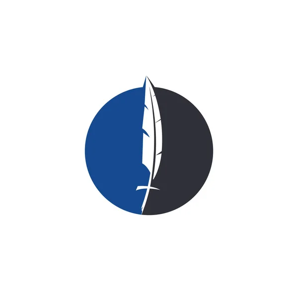 羽のクリスチャンクロスロゴのデザイン キリスト教会のロゴコンセプト — ストックベクタ