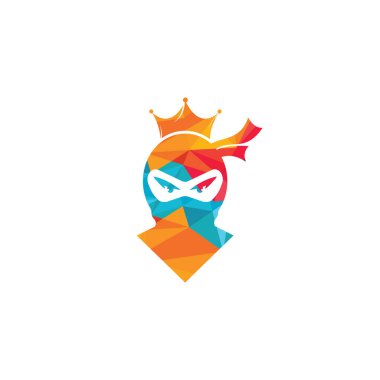 Ninja kral vektör logosu tasarımı.