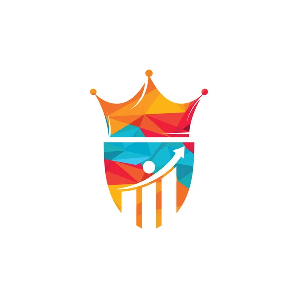 Projekt Logo Wektora Króla Biznesu Projekt Wykresu Finansowego Logo Korony — Wektor stockowy