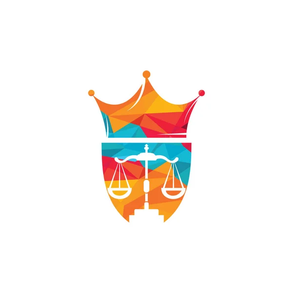 King Law Vector Logo Ontwerp Logo Van Advocaat — Stockvector