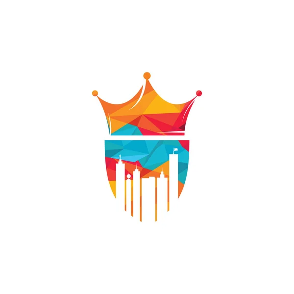 Design Vectoriel Logo Urban King Ville Couronne Logo Concept — Image vectorielle
