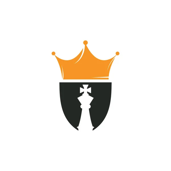 チェスキングベクトルのロゴデザイン チェスクラウンのロゴのアイコンのデザインベクトル — ストックベクタ