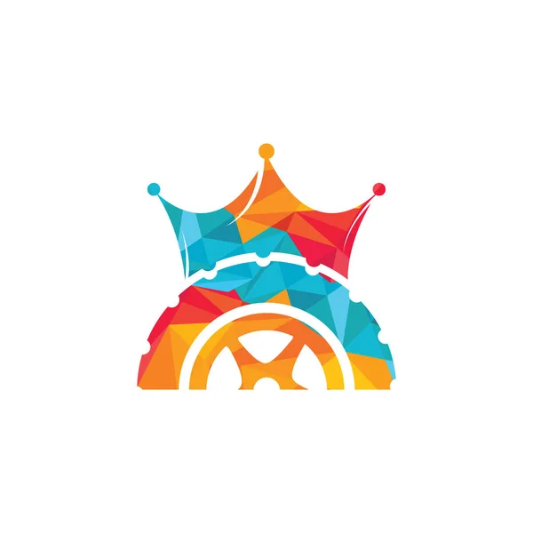 Projekt Logo Wektora Króla Opon Logotyp Opony Korony — Wektor stockowy