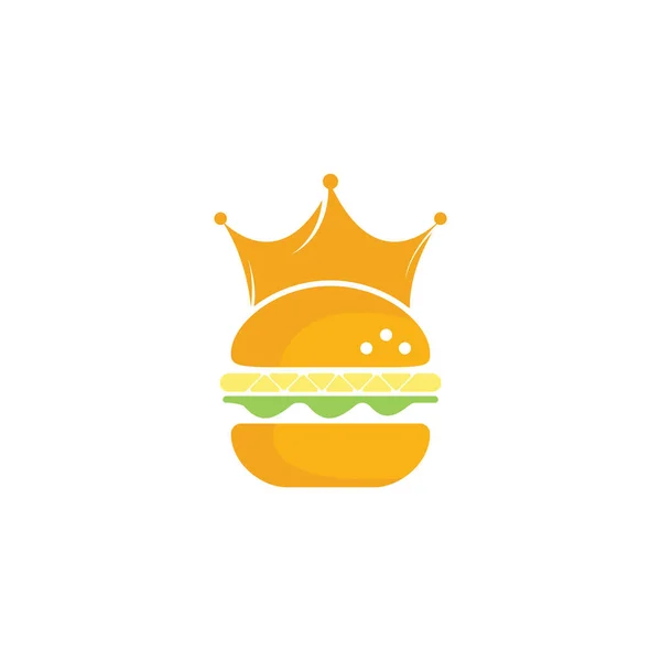 Burger King Logo Vectoriel Design Burger Avec Icône Couronne Logo — Image vectorielle