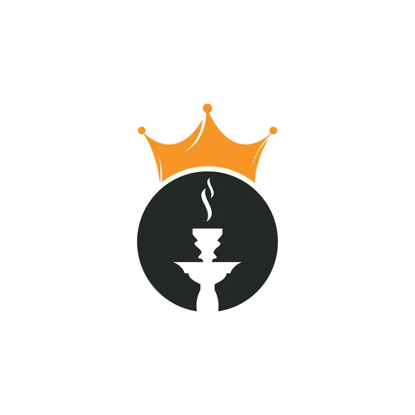 Design Vektorového Loga Hookah King Logo Hookah Ikonou Koruny — Stockový vektor
