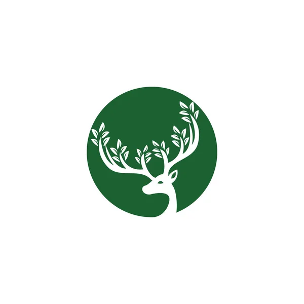 Design Logotipo Chifres Folha Veado — Vetor de Stock