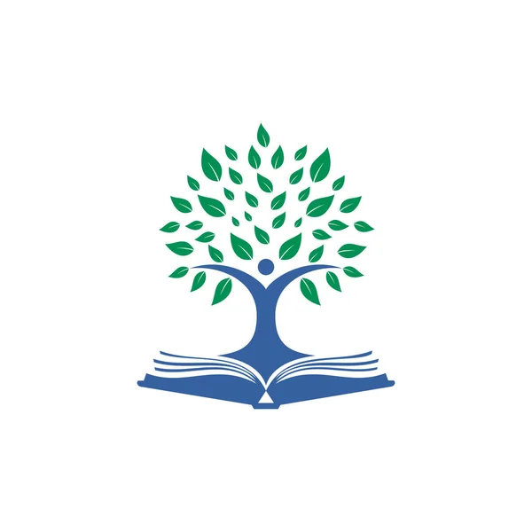 Projekt Logo Drzewa Ludzkiego Projekt Logo Edukacji Leader — Wektor stockowy