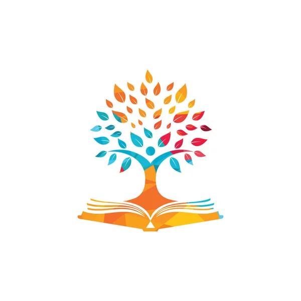 Projekt Logo Drzewa Ludzkiego Projekt Logo Edukacji Leader — Wektor stockowy