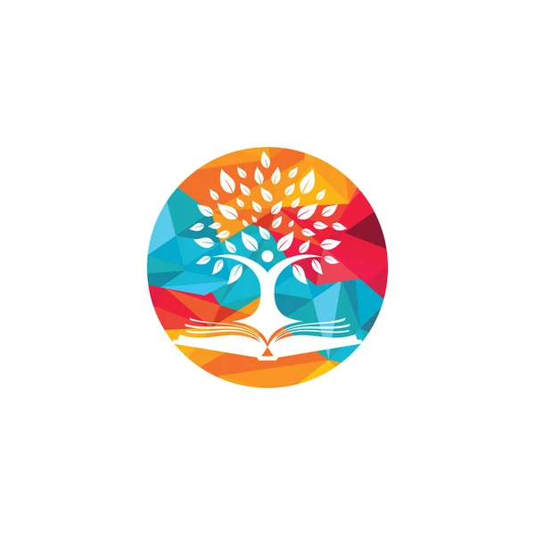 Human Tree Logo Design Leader Education Logo Design — Stock Vector