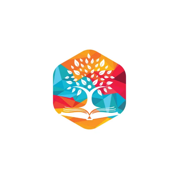 Design Del Logo Dell Albero Umano Progettazione Del Logo Educativo — Vettoriale Stock