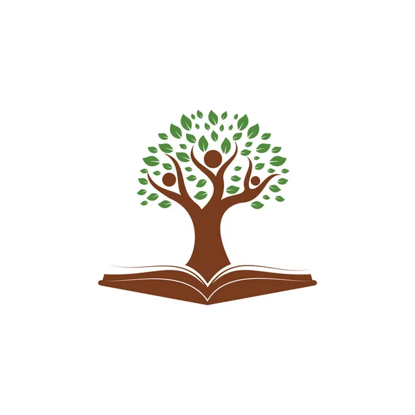 Design Logotipo Árvore Humana Concepção Logotipo Educação Leader — Vetor de Stock