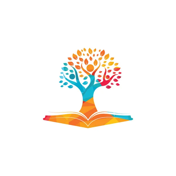 Design Del Logo Dell Albero Umano Progettazione Del Logo Educativo — Vettoriale Stock