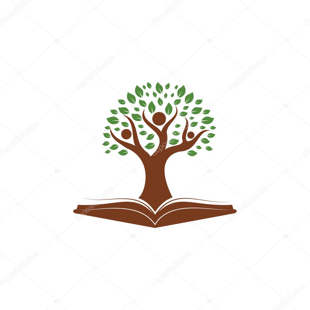 Human tree logo design. Leader education logo design.