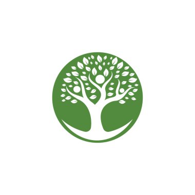 Yaratıcı İnsanlar Ağaç Kavramları Logo Tasarım Şablonu.