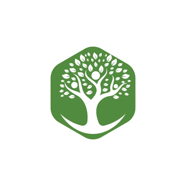 Kreatywni Ludzie Koncepcja Drzewa Szablon Logo Design — Wektor stockowy