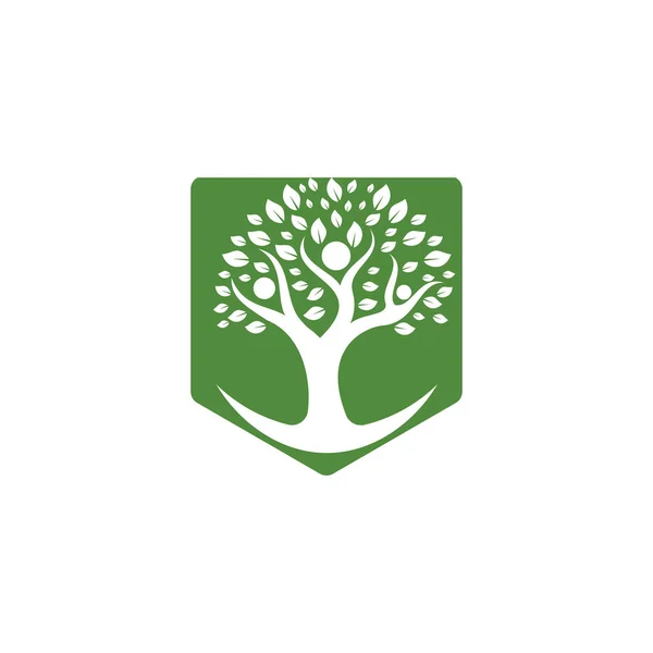 Kreatywni Ludzie Koncepcja Drzewa Szablon Logo Design — Wektor stockowy