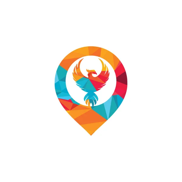 Phoenix Pin Design Del Logo Vettoriale Phoenix Come Pin Spot — Vettoriale Stock