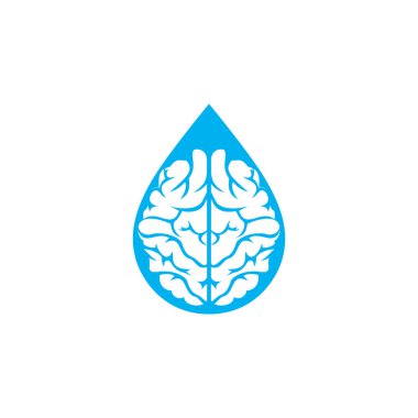 Beyin logosu şablon vektör simgesi tasarımını düşür