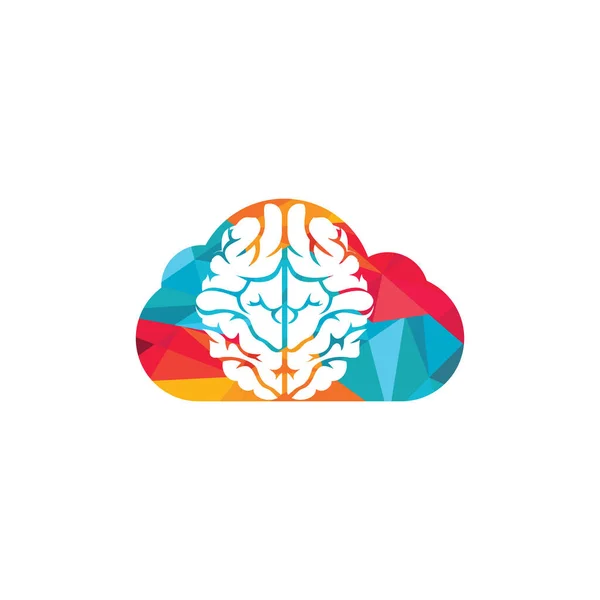 Cloud Cerveau Logo Design Icône Vectorielle Logo Cerveau Numérique — Image vectorielle