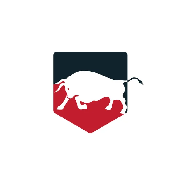 公牛矢量标志的设计 简单的动物矢量标志设计模板 — 图库矢量图片