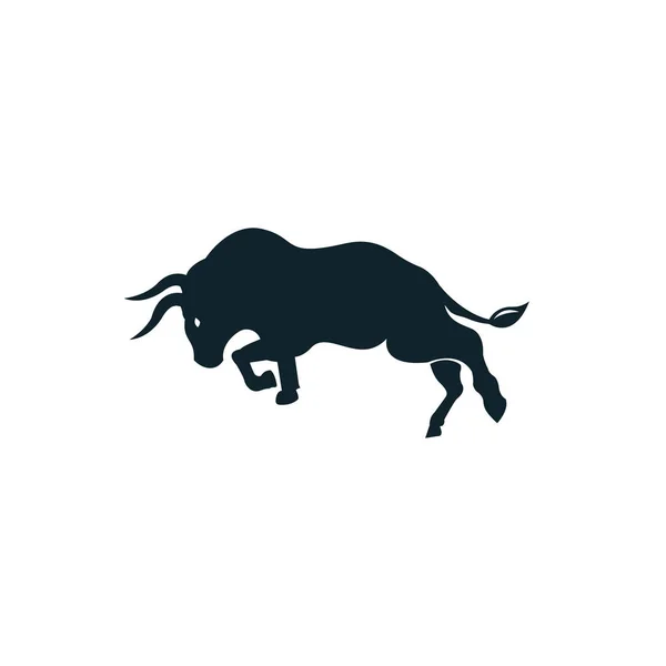 公牛矢量标志的设计 简单的动物矢量标志设计模板 — 图库矢量图片
