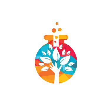 Laboratuvar bakım vektör logosu tasarımı. Doğal laboratuar logosu tasarımı