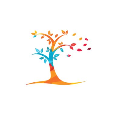 Ağaç logosu tasarımı. Minimalist yeşil ağaç logosu.